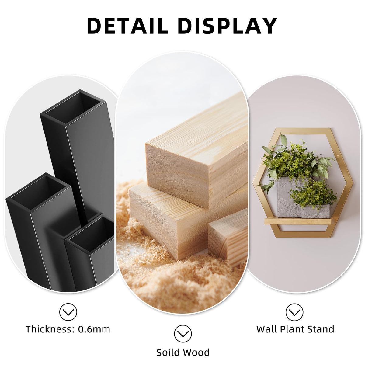 Rioneta gold metal frame mounting detail for secure wall display