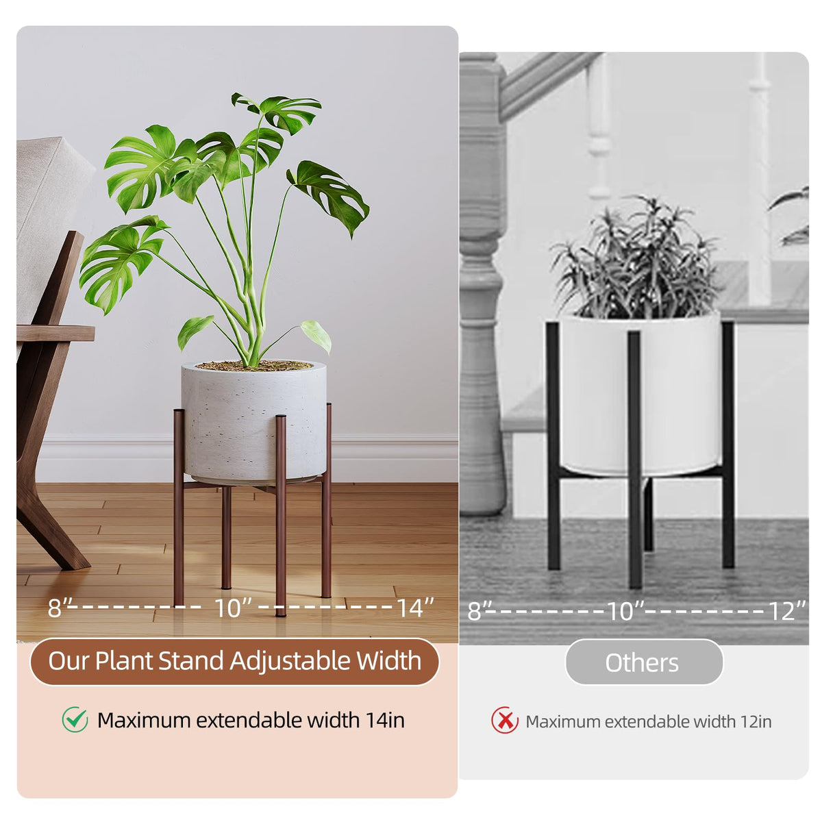Rioneta reversible height design to raise plants for better light