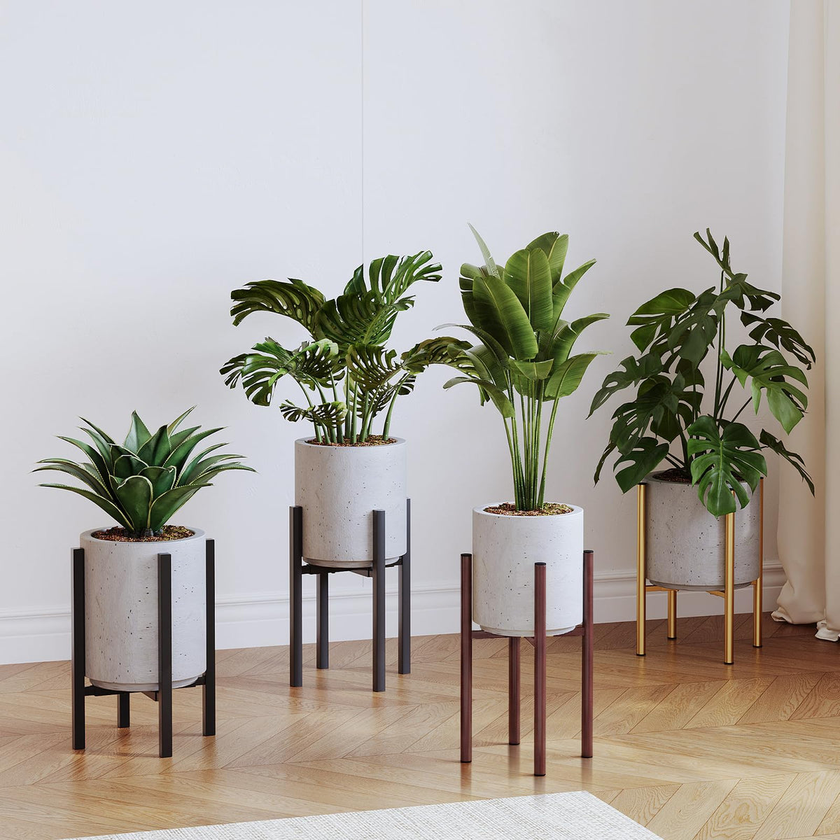 Rioneta versatile plant display for corners, shelves, and decor
