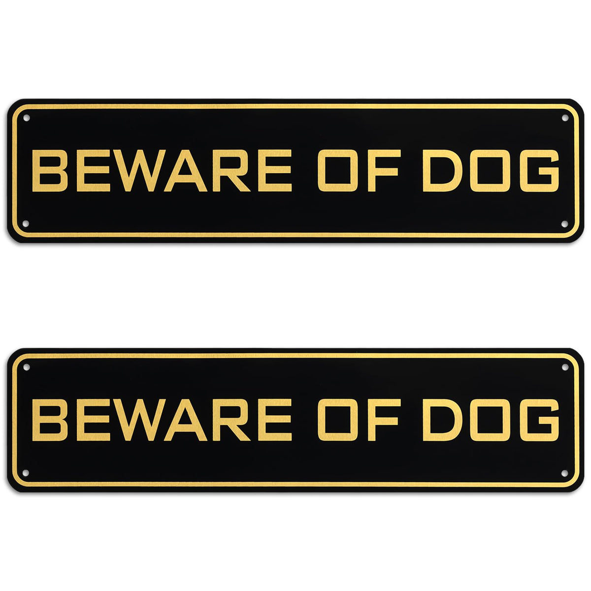 Ripeng beware of dog sign aluminum, black and gold, yard visibility