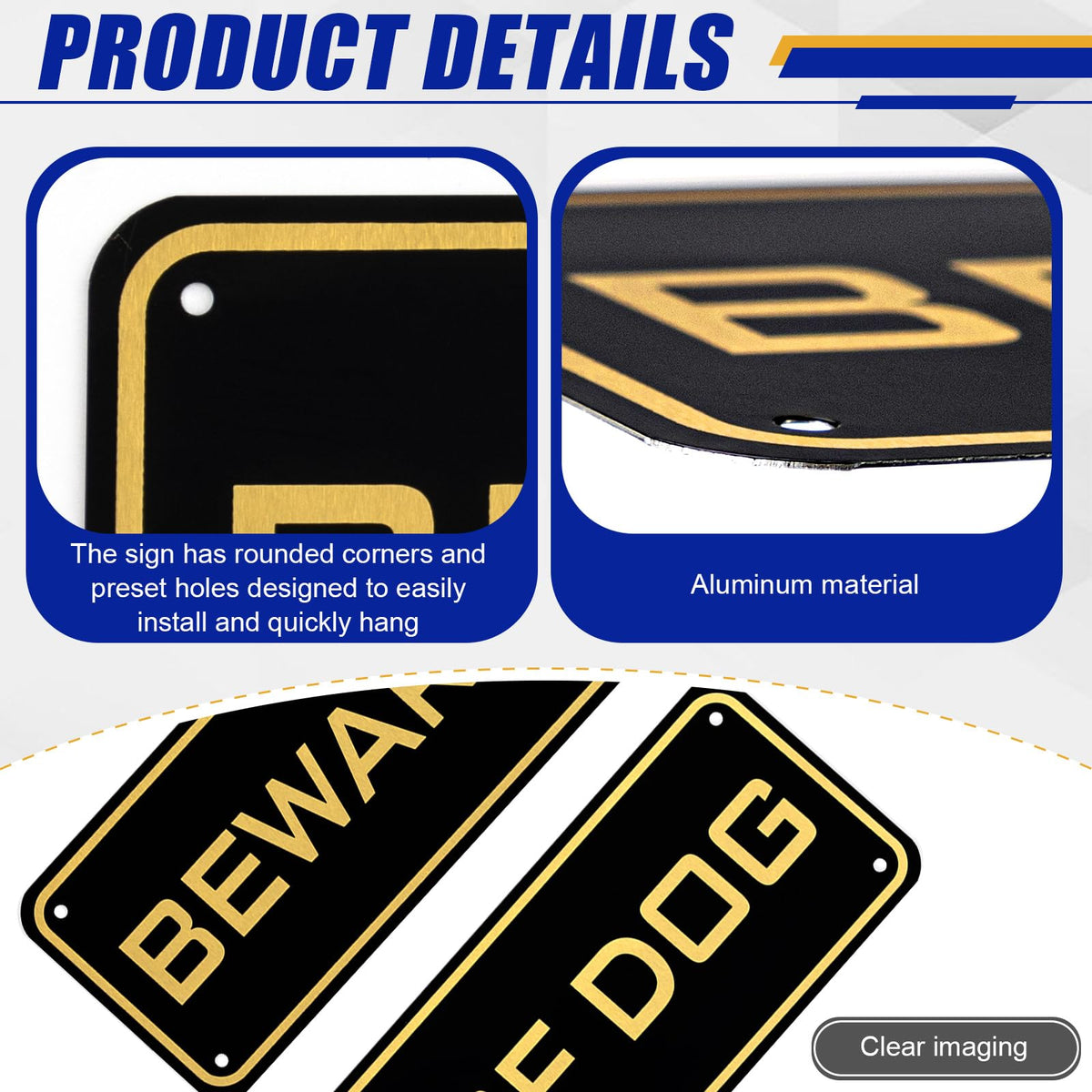Ripeng aluminum rust-proof dog warning sign for outdoor use