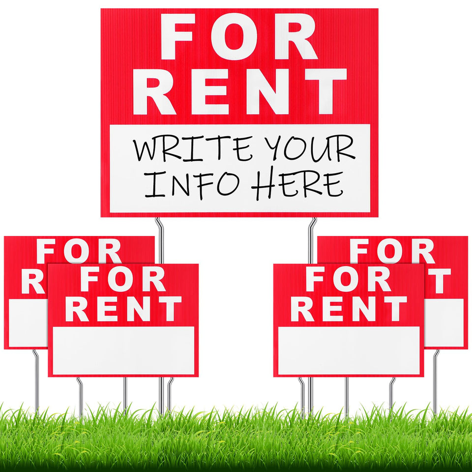 Ripeng for-rent sign stand 17x13 with double-sided writing area for contact details.