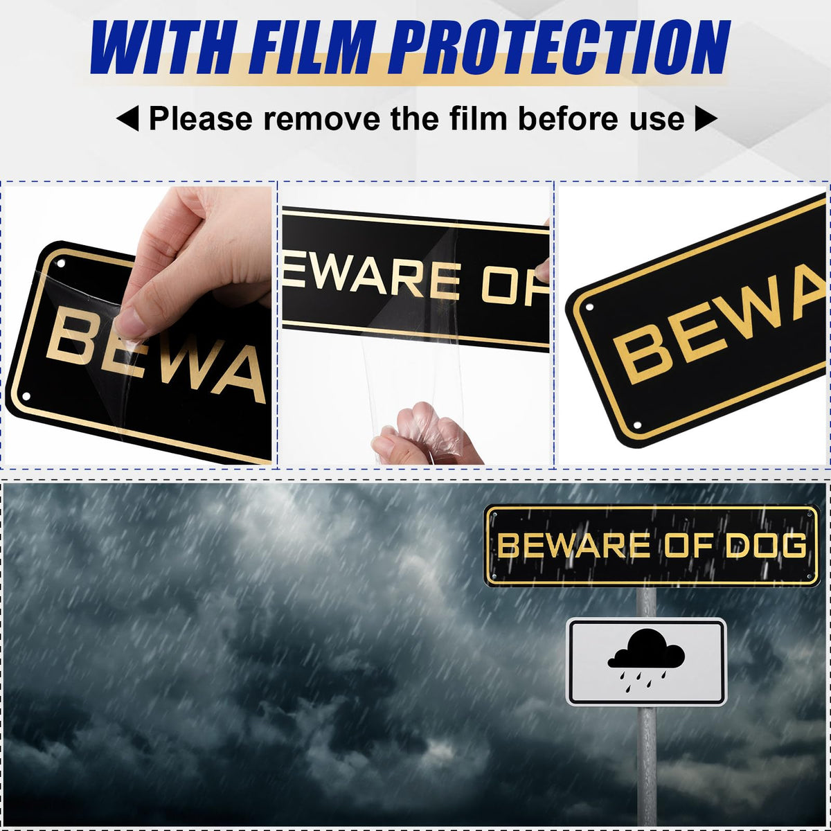 Ripeng 3x12 inch dog sign for indoor and outdoor use