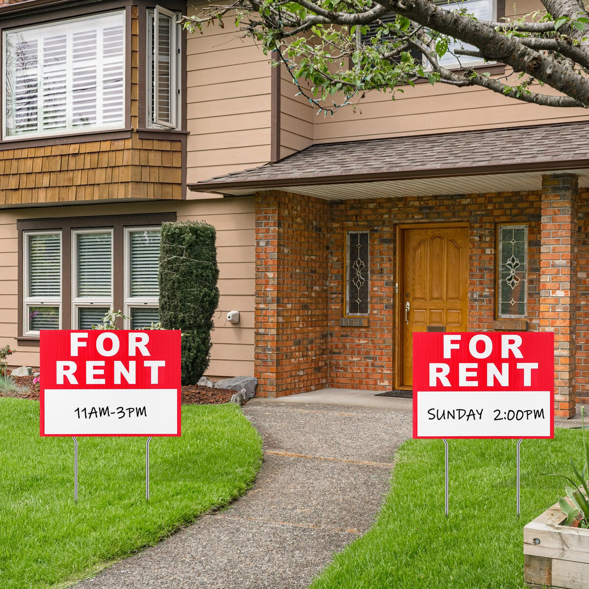 Ripeng tall iron stands keep signs upright and stable on lawns or driveways.