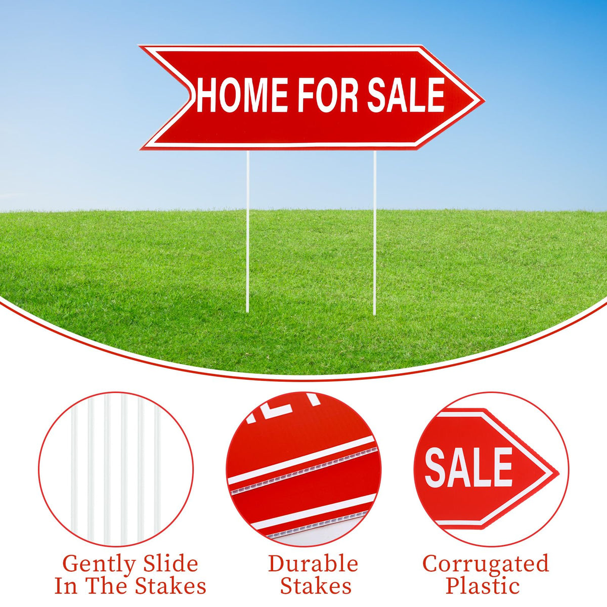Ripeng weatherproof plastic signs designed to resist rain and sun.
