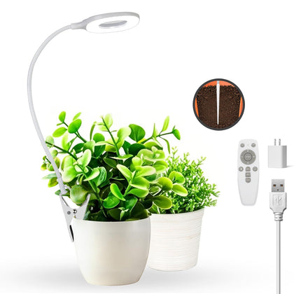 RIRIBEN full-spectrum grow light clip-on enhances indoor plant growth