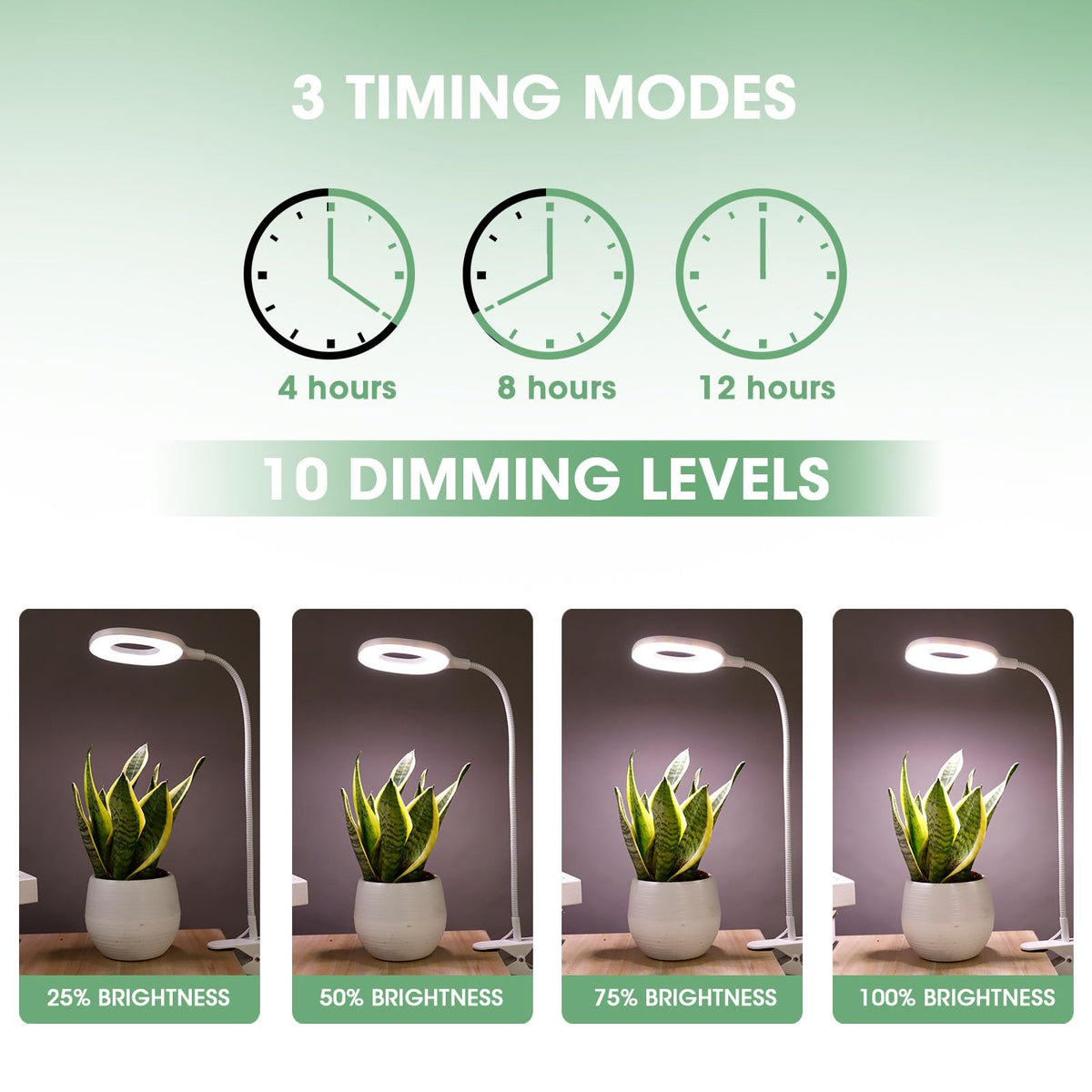 RIRIBEN ten brightness levels provide precise plant illumination control