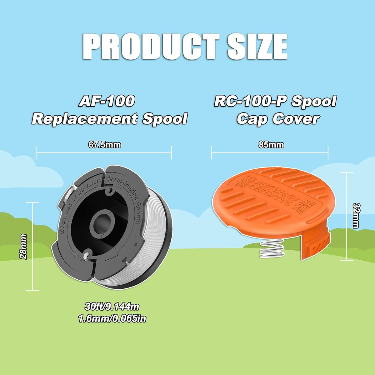 RISELION AF-100 provides 30 ft of 0.065 in line for fast cutting.