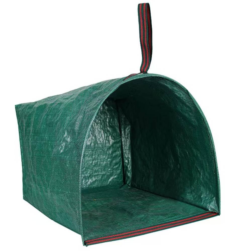 RISETEX 72-gallon yard bags shown in a stand-up position for easy loading.