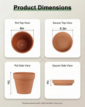 Riseuvo two-pack terracotta pots for versatile indoor and outdoor displays.