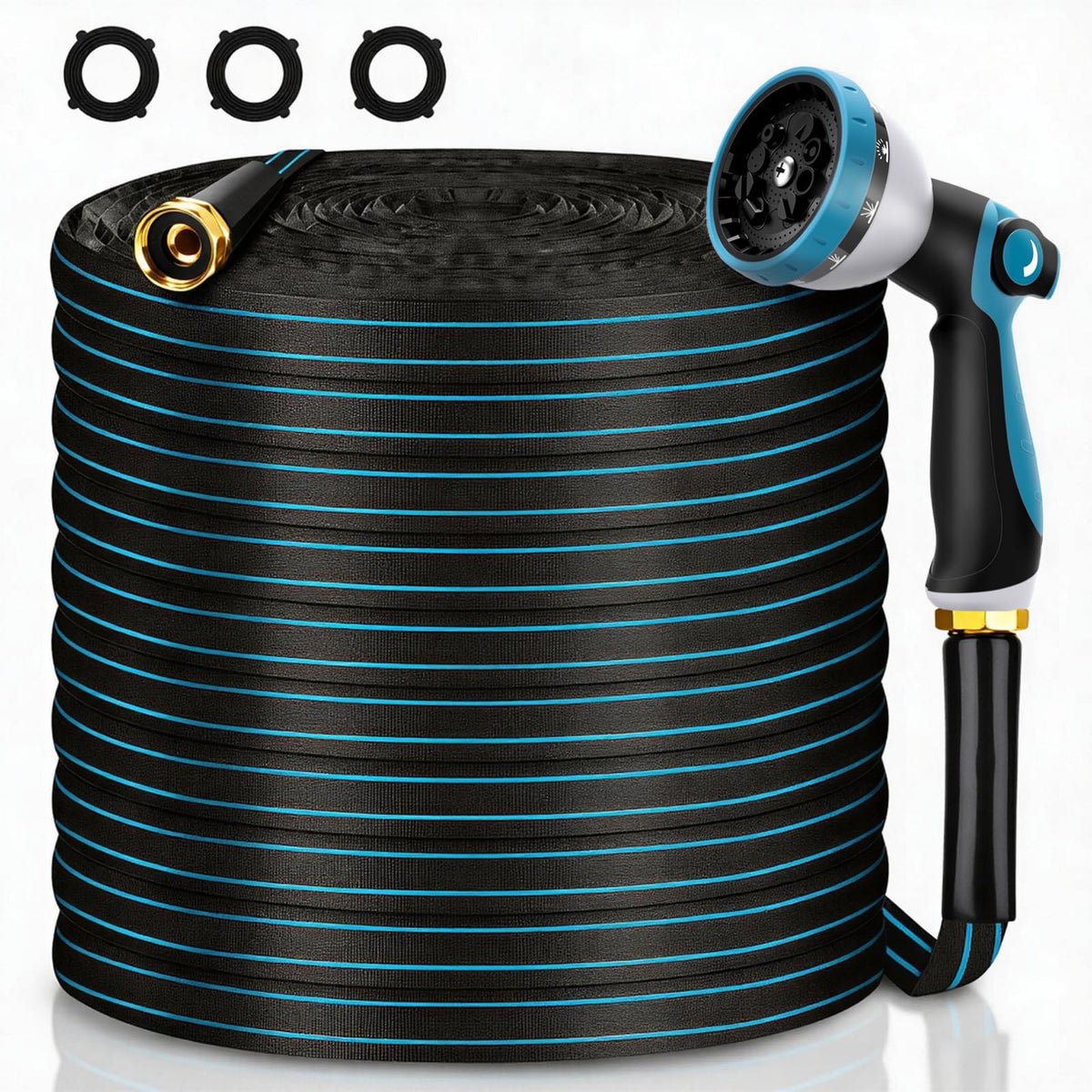 Riskhero hose 75ft coiled for easy storage and quick watering