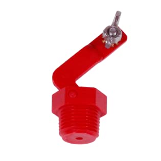 Ritchie 12575 red half-inch valve close-up for precise water flow control.