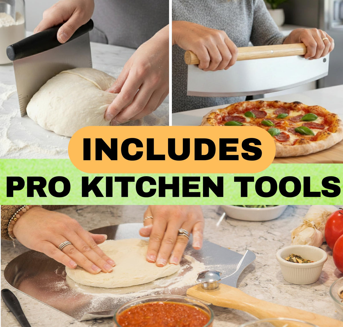 Ritual Life metal pizza peel for smooth transfers to and from the oven.