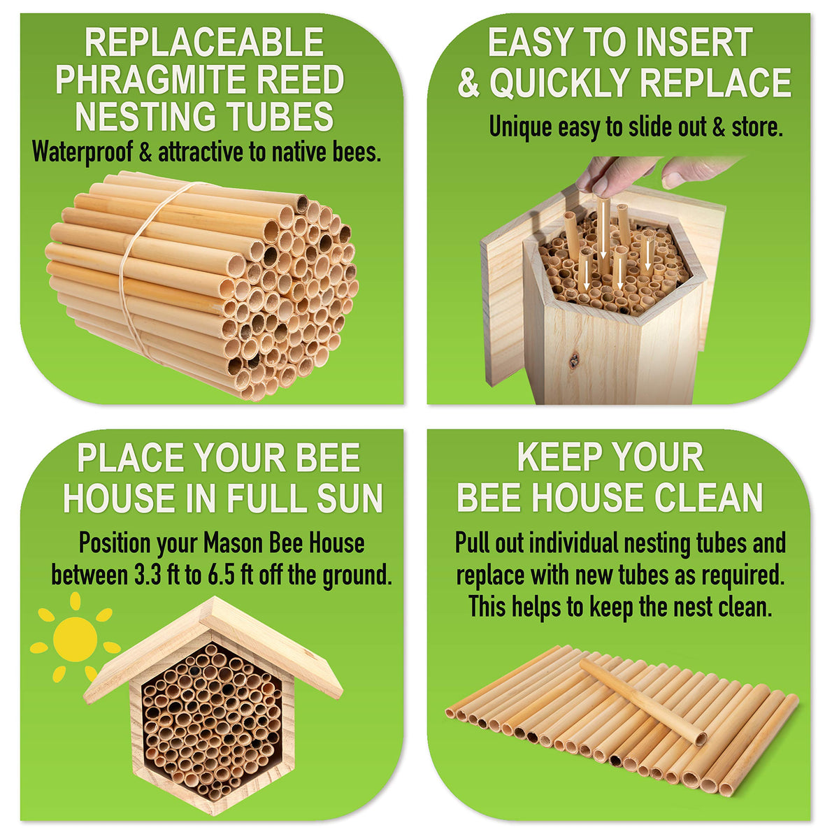 Rivajam pollinator-friendly tubes ready for garden installation