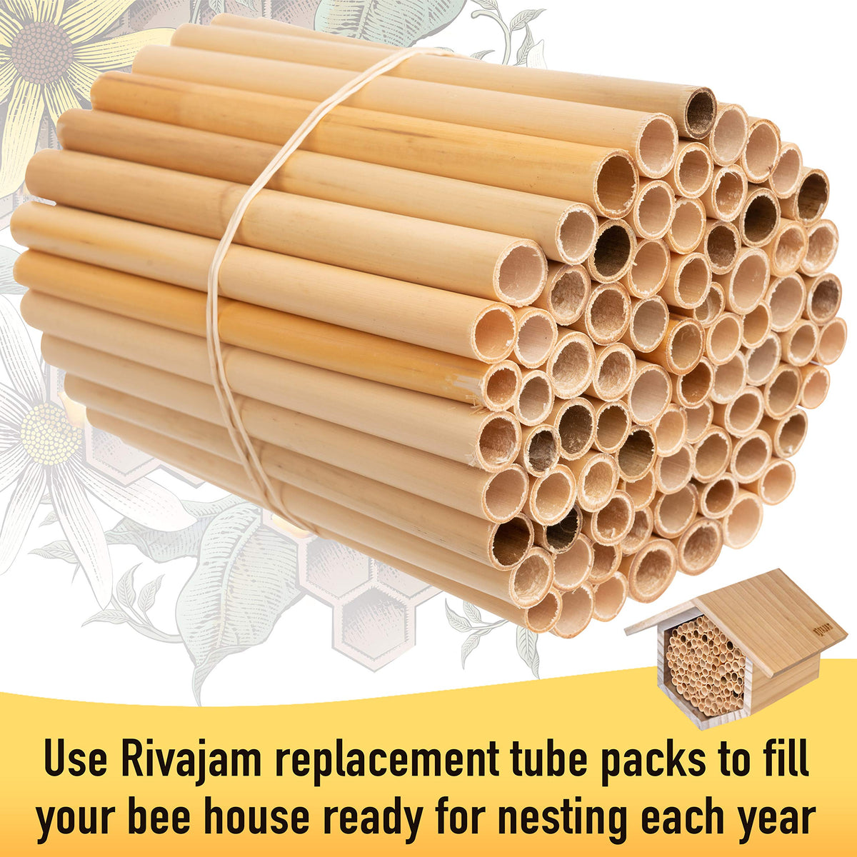 Rivajam refill tubes compatible with bee houses and hotel nest boxes