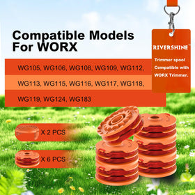 Rivershine auto-feed spools ensure smooth line advancement during trimming tasks.