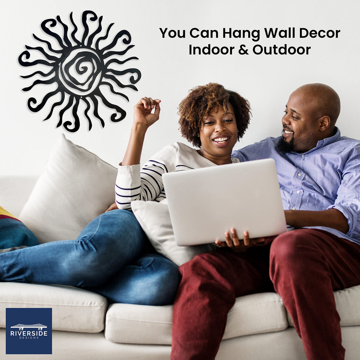 Riverside Designs Wacky Sun indoors—charming focal point in living room.