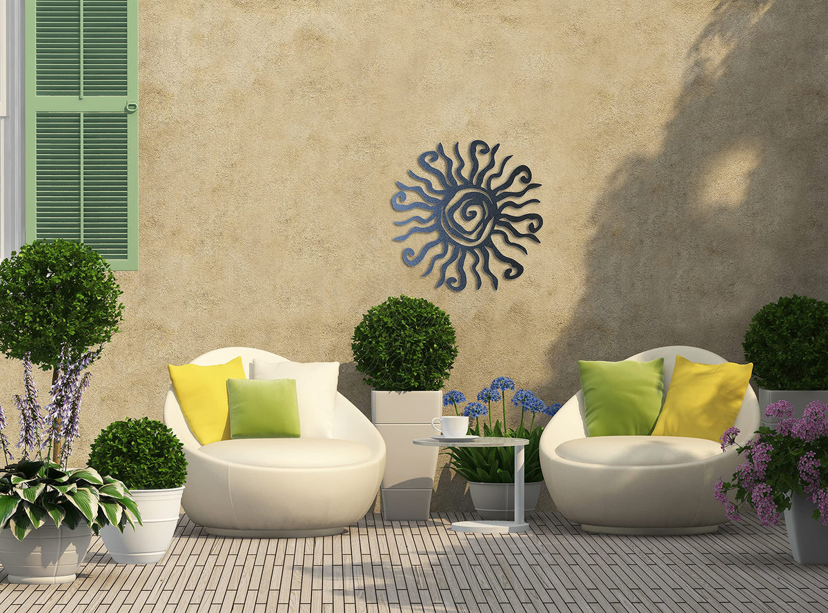 Riverside Designs Wacky Sun wall art thrives in porches and entryways.