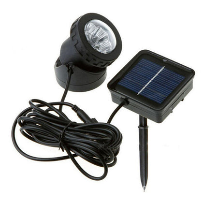 Rivonthex solar spot light outdoor illuminates a pond with a warm glow