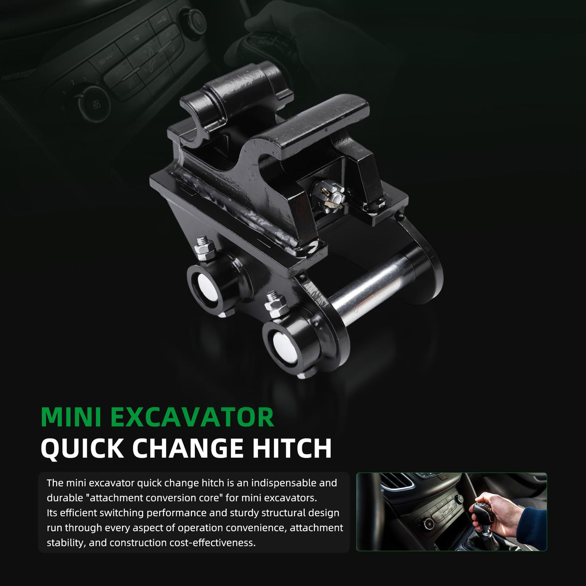 Riyhch quick-change hitch supports faster tool changes on site.