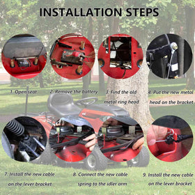 Riyitauto deck cable for easy, precise mowing operation.