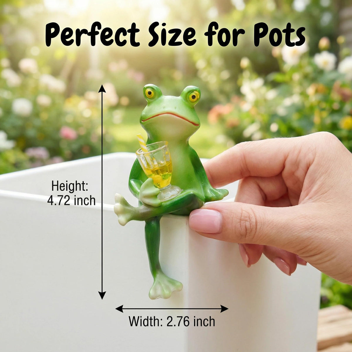 RJVZUKL Sherum Tipsy Frog shelf statue for shelves or fairy gardens