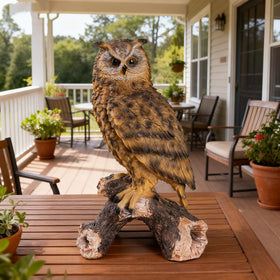 RKGOMDMU hand-painted owl figurine adds charm to patios and living rooms.