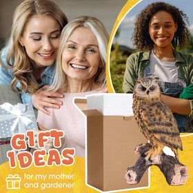 RKGOMDMU housewarming gift owl statue for nature lovers and garden enthusiasts.