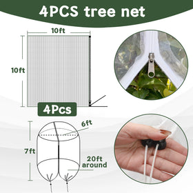 RMBHM fruit tree netting with drawstring enables quick, tool-free installation on trunks.