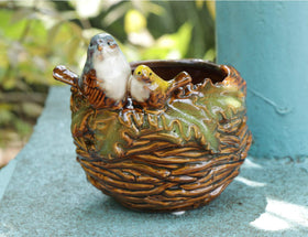 Rmdusk bird nest organizer pot ideal for pens keys and small items