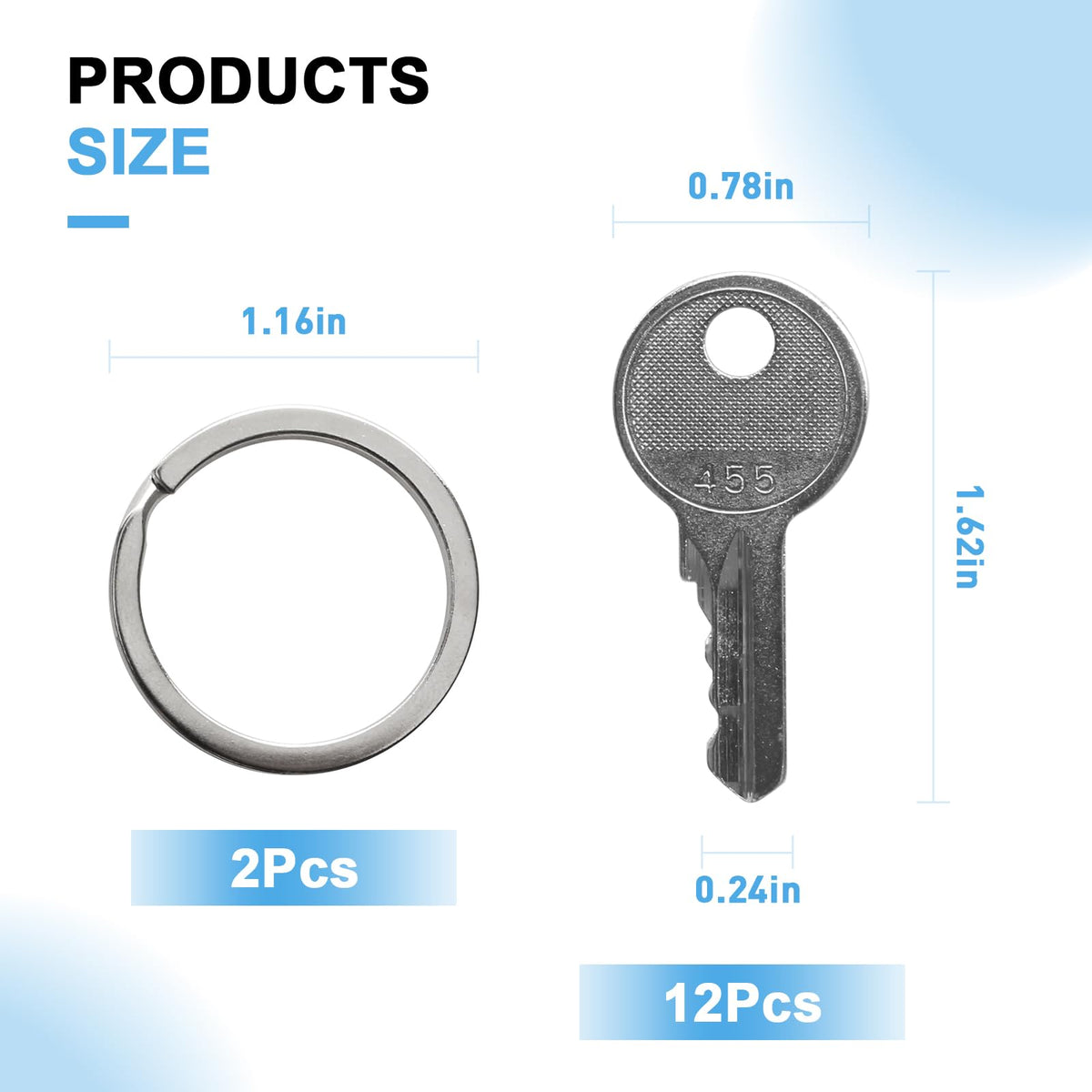 RMSPO stainless steel key rings included for organized key storage