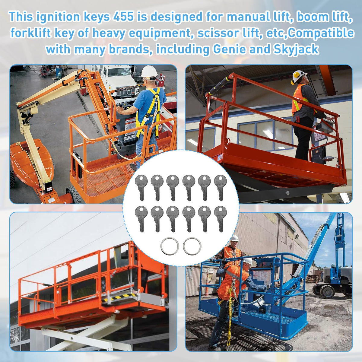 RMSPO heavy-duty ignition keys with metal and plastic construction for tough job sites