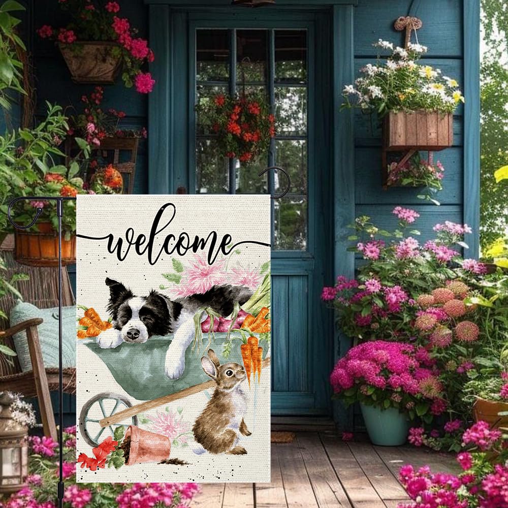 RMXJKIIU Double-sided burlap garden flag maintains clear prints for longer use.