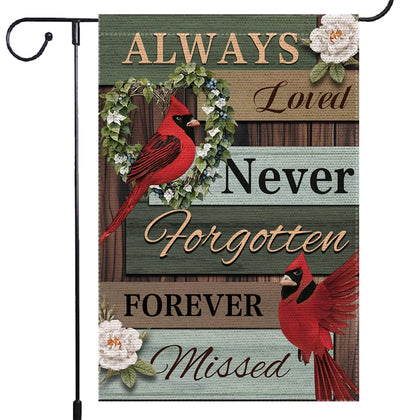 RMXJKIIU Cardinal memorial flag front view for outdoor remembrance
