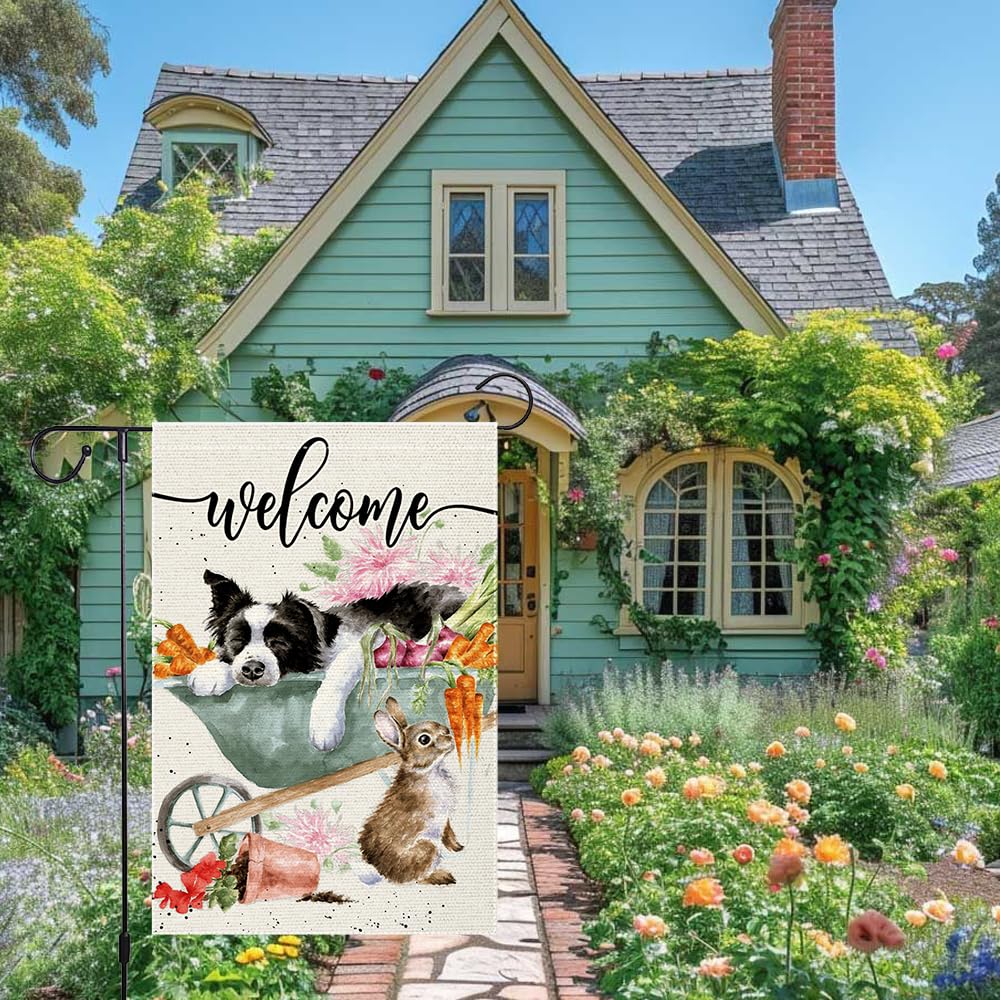 RMXJKIIU Farmhouse-style garden flag enhances porch and patio ambiance.