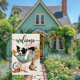 RMXJKIIU Farmhouse-style garden flag enhances porch and patio ambiance.