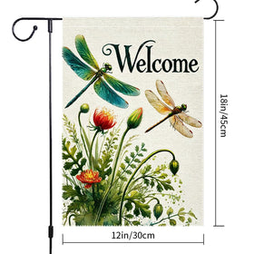 RMXJKIIU Hello Spring flag features burlap texture for rustic yard aesthetic.