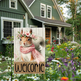 RMXJKIIU Outdoor flag display adds a cheerful spring vibe to porches.
