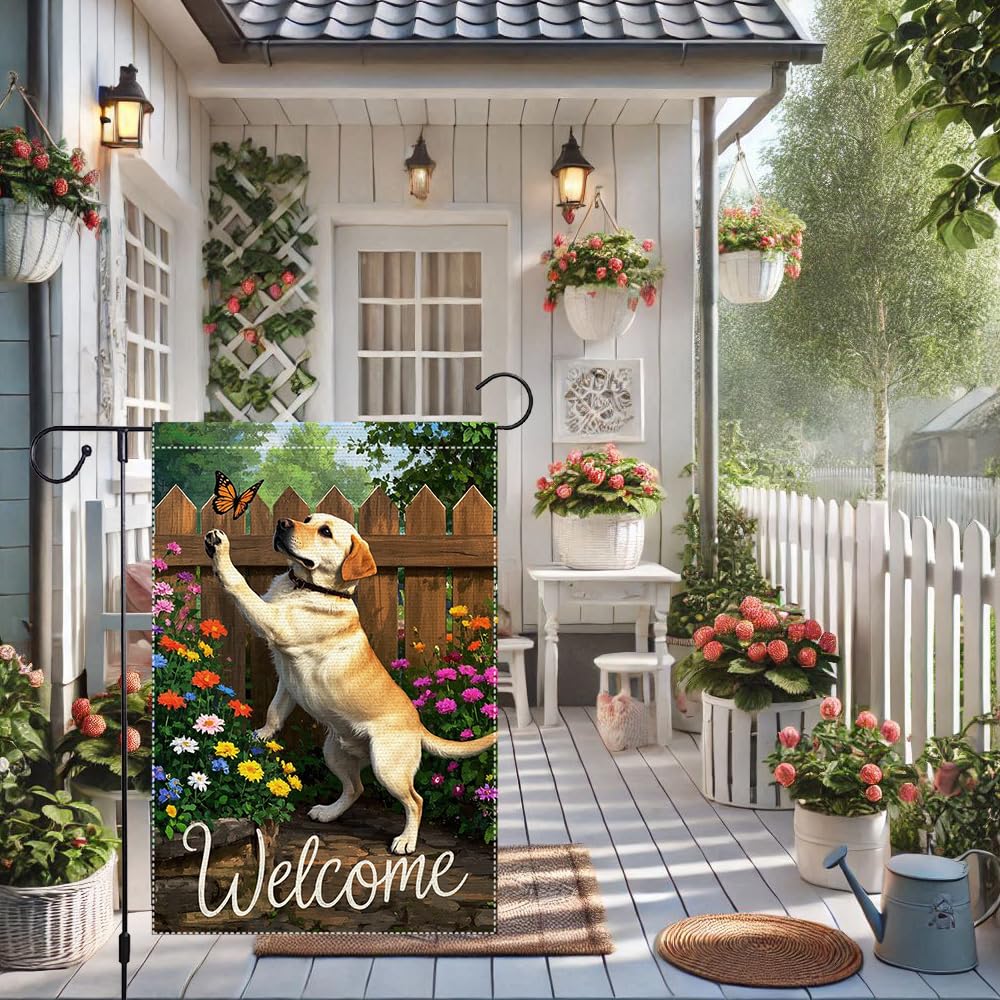 RMXJKIIU Ready-to-Hang Garden Flag makes seasonal decorating easy.