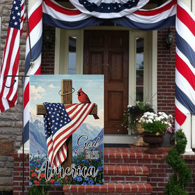 RMXJKIIU red and blue floral ground flag for outdoor decor.