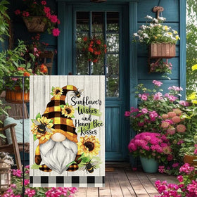 RMXJKIIU flag displays Sunflower Wishes and Honey Bee Kisses text.