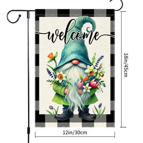 RMXJKIIU welcome flag features a black-and-white border for playful charm