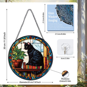 Rngmsi 7-8 inch cat suncatcher lets sunlight create vibrant colors.