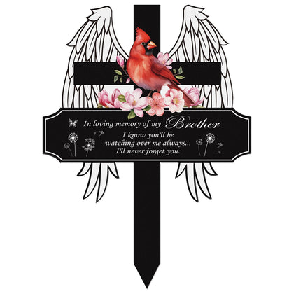 Rngmsi brother memorial plaque with cross and wings for graveside display