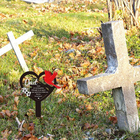 Rngmsi cardinal dedication marker for father with heart design