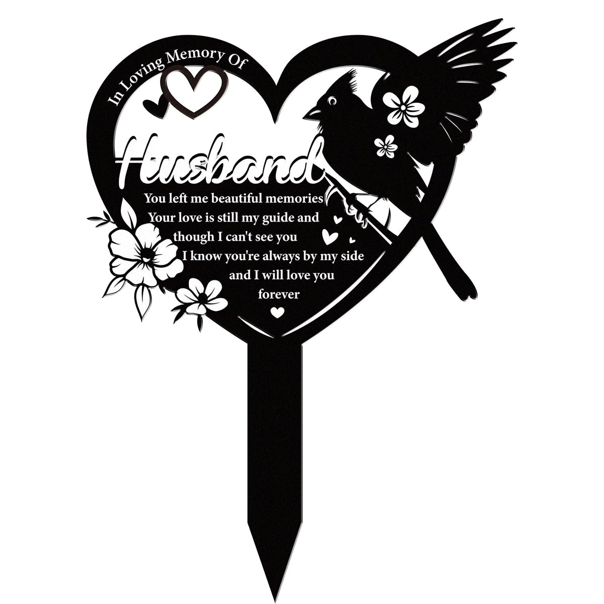 Rngmsi Cardinal Husband Grave Marker design with wings spread for lasting outdoor remembrance