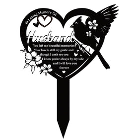 Rngmsi Cardinal Husband Grave Marker design with wings spread for lasting outdoor remembrance