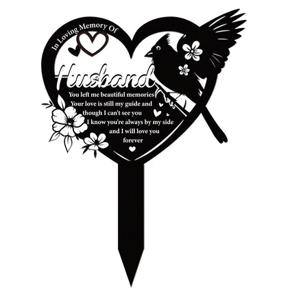 Rngmsi Cardinal Husband Grave Marker design with wings spread for lasting outdoor remembrance