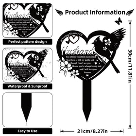 Rngmsi Cardinal Husband Marker shows a durable black metal finish for outdoor longevity