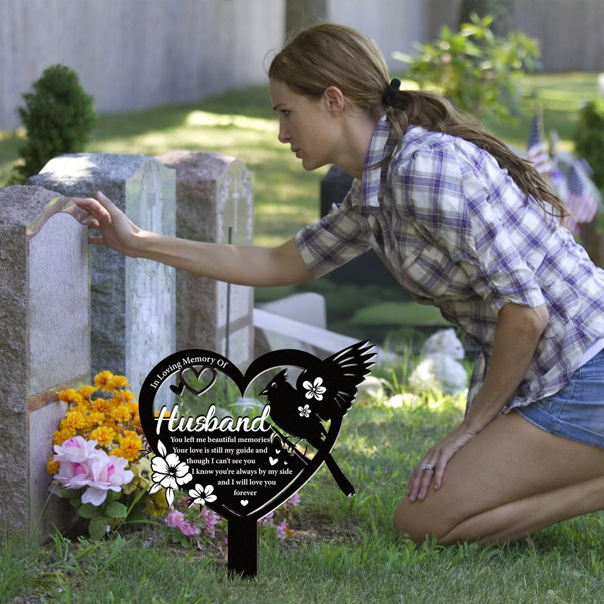 Rngmsi Cardinal Husband Marker suits gardens, yards, and cemeteries